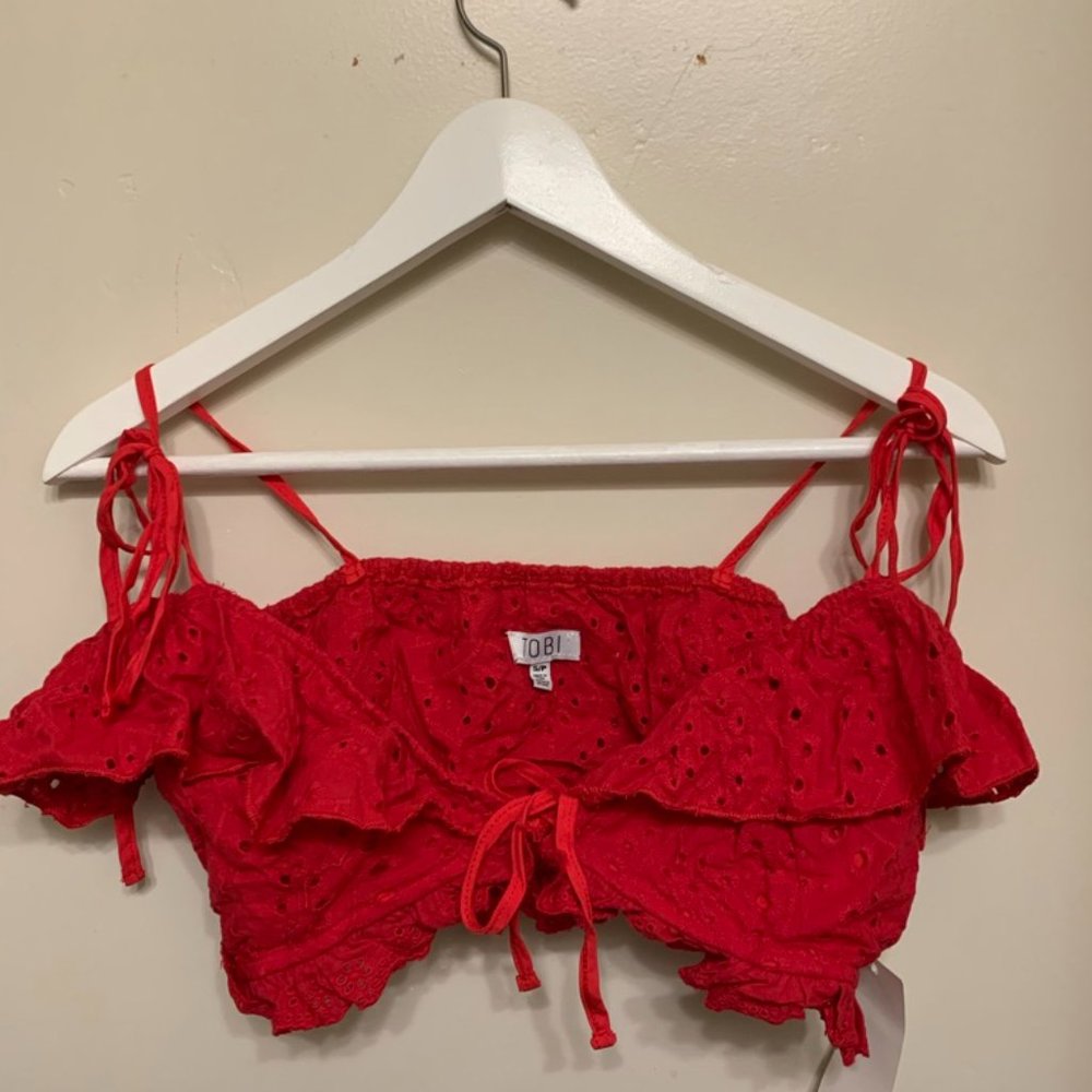 TOBI LORIE NWT RED LACE FESTIVAL SET - Picture 5 of 6